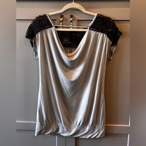 Daytrip Black Lace and Silver Women's Blouse